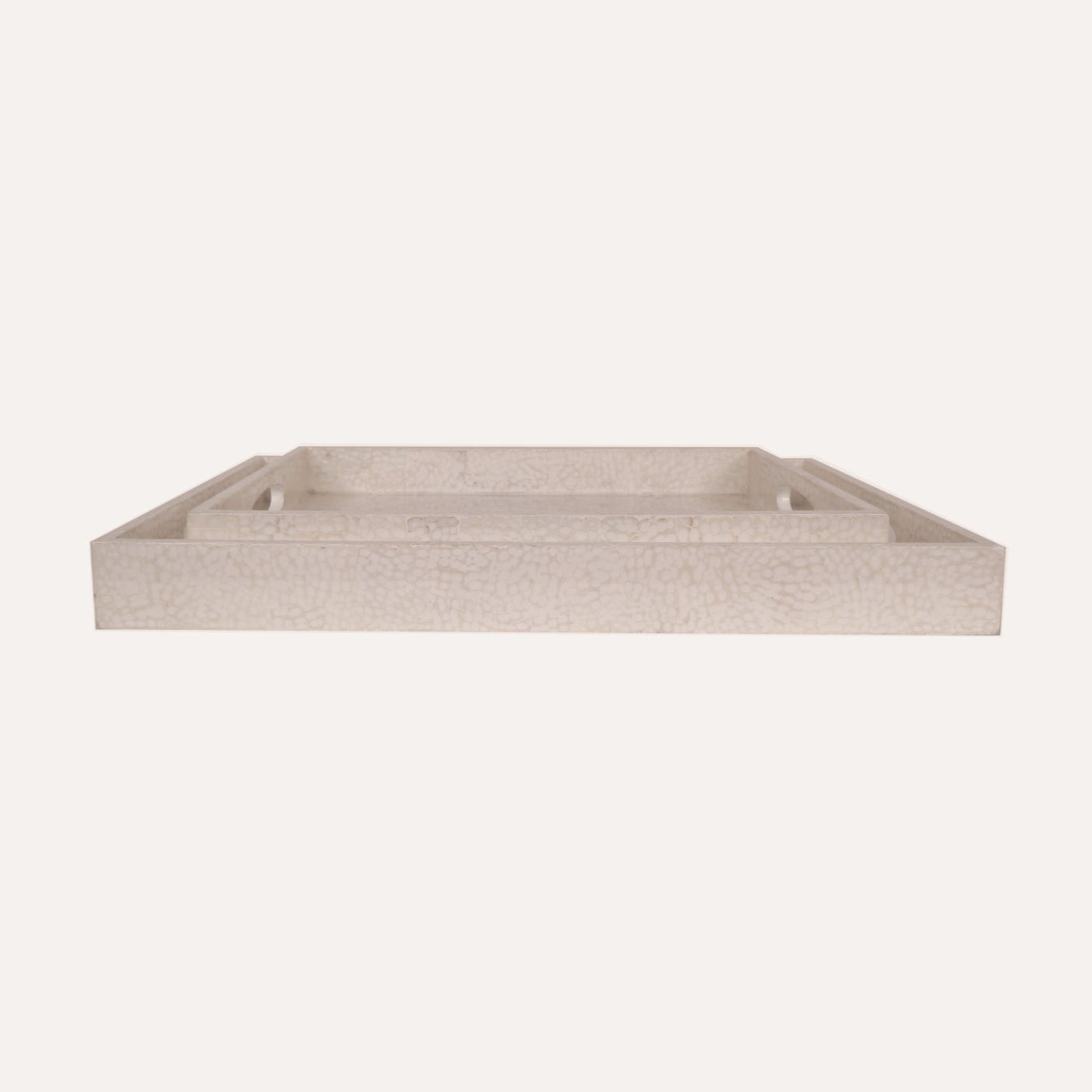 White Eggshell Lacquered Tray