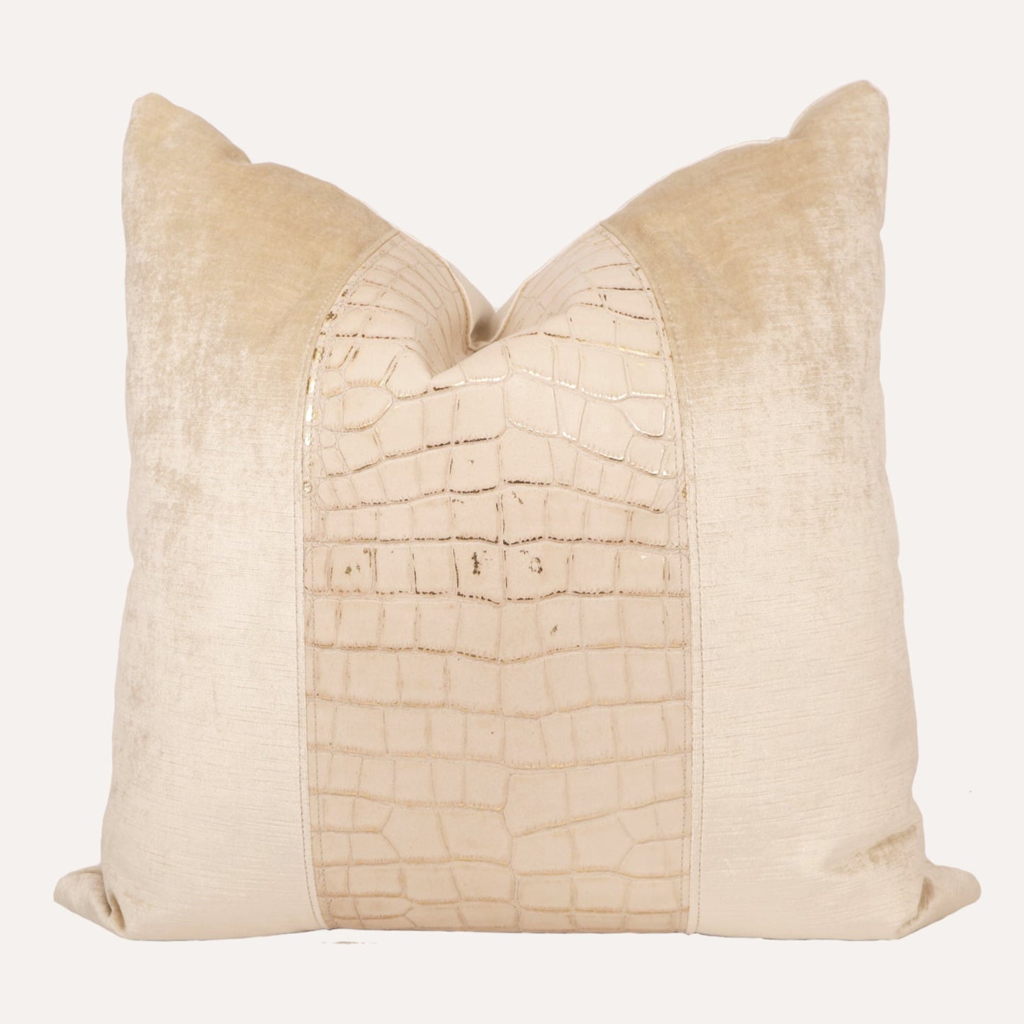 Oyster Velvet with Embossed Croc Center