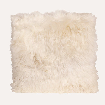 Alpaca Fur & Brass Ottoman