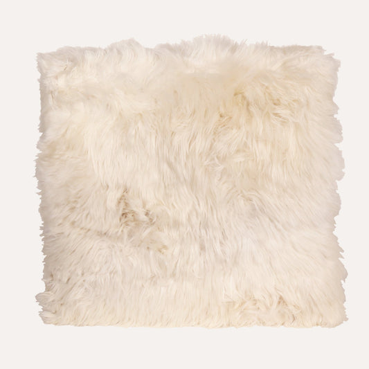Alpaca Fur & Brass Ottoman