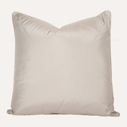 French Blue Stripe Silk Pillow with Cording
