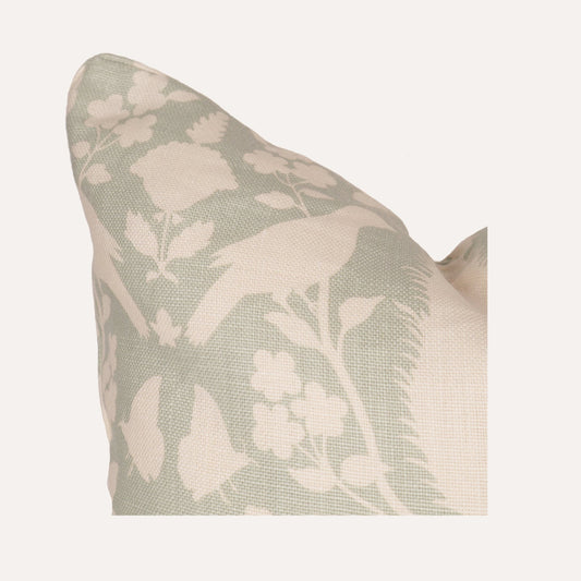 Spa Bird Linen Pillow