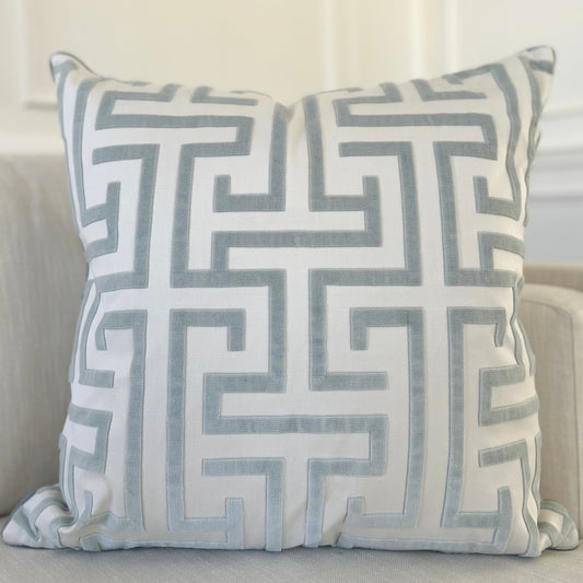 Greek Key Pillow (blue)