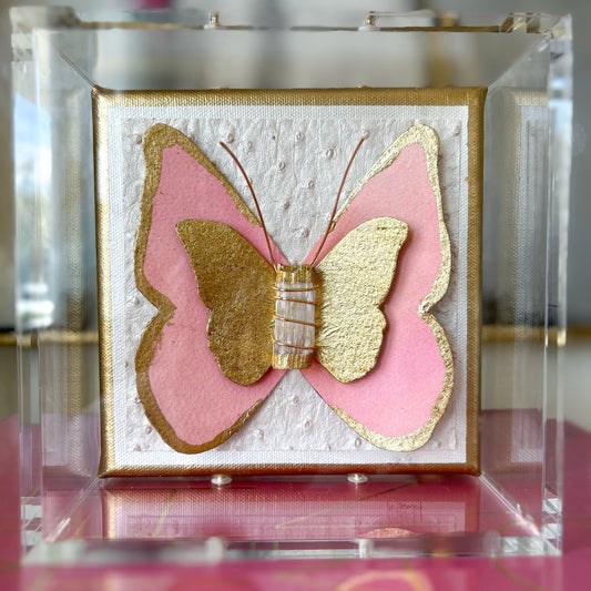 6x6 Pink & Gold Butterfly