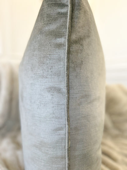 22x22 Silver Velvet Pillow
