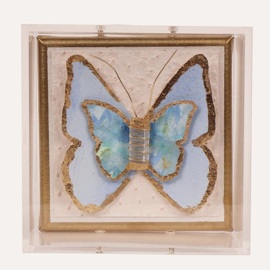 Butterfly Blue on Ostrich (abstract)