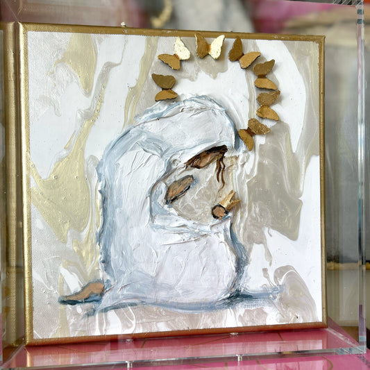 12x12 Mary With Butterfly Halo