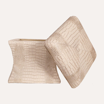 Embossed Crocodile Storage Ottoman