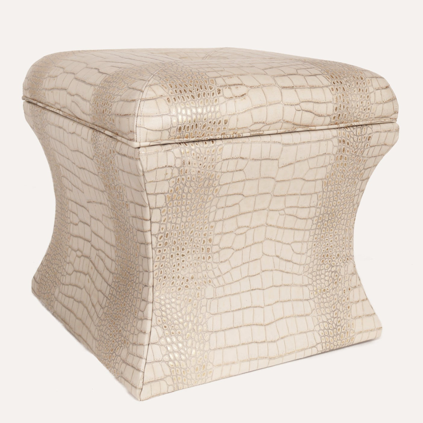 Embossed Crocodile Storage Ottoman