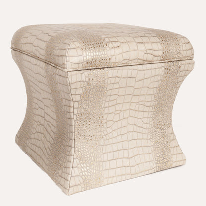 Embossed Crocodile Storage Ottoman
