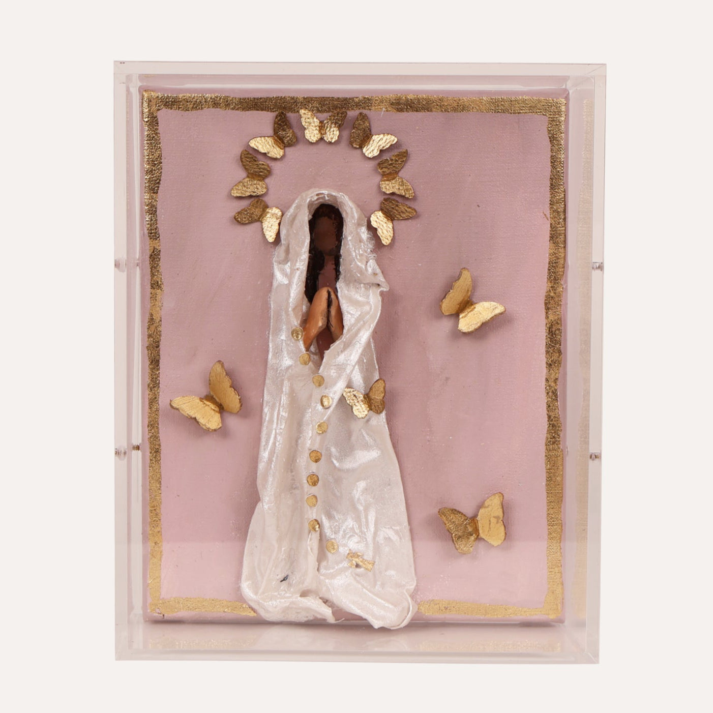 Pink Mary with Butterfly Halo