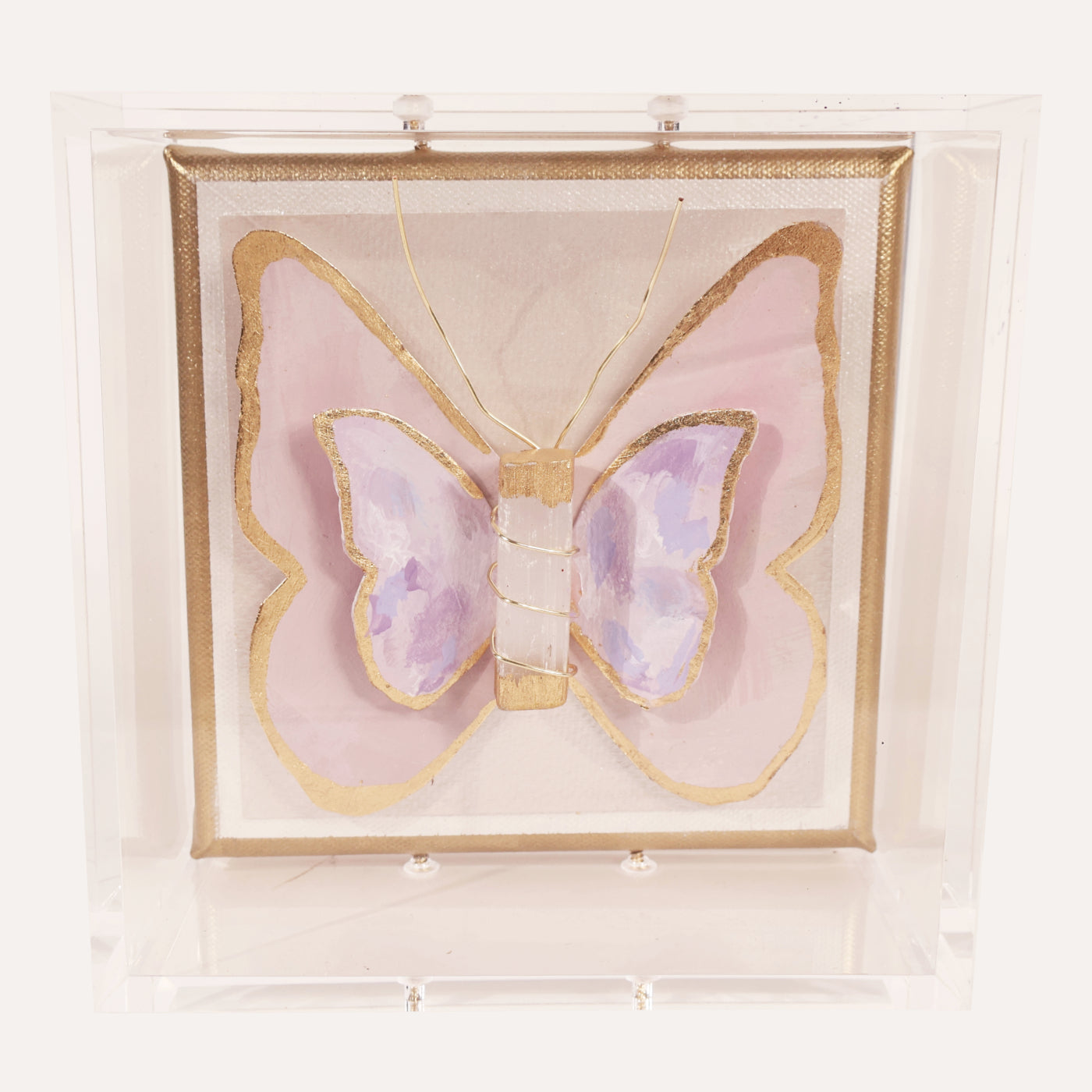Butterfly Pink on Silver (Abstract)