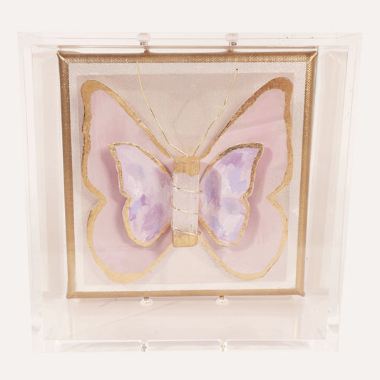Butterfly Pink on Silver (Abstract)