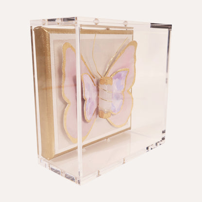 Butterfly Pink on Silver (Abstract)