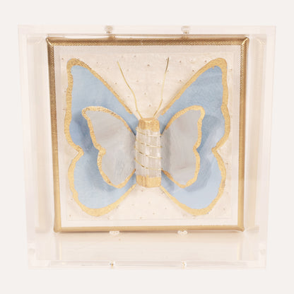 Butterfly Blue on Ostrich (Solid)