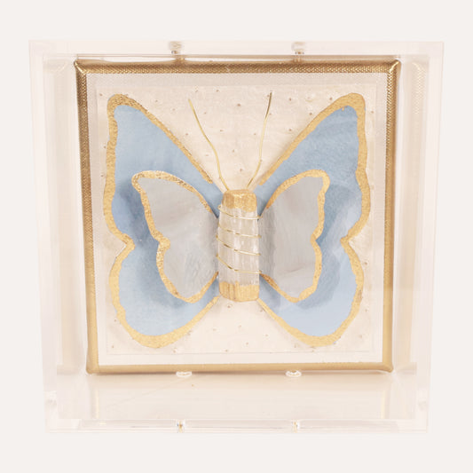 Butterfly Blue on Ostrich (Solid)