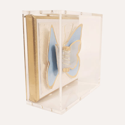 Butterfly Blue on Ostrich (Solid)