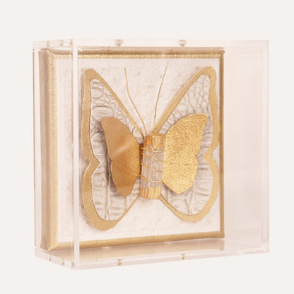 6x6 Croc Butterfly on Ostrich Background