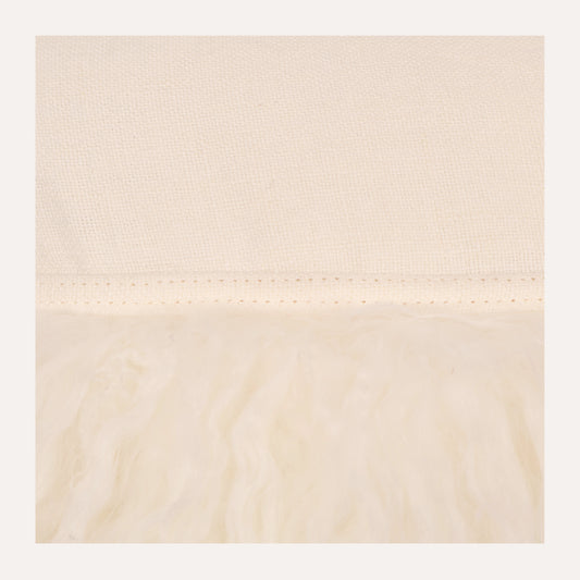 Oyster Linen with Mohair Trim Lumbar 14 x 42
