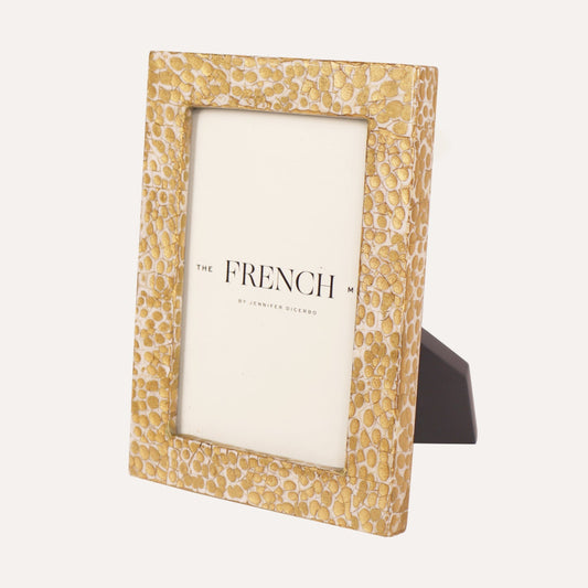 Eggshell Gold & White Picture Frame - 4x6