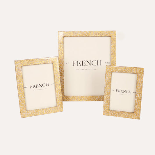 Eggshell Gold & White Picture Frame - 4x6