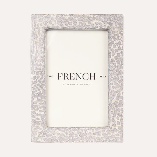 Eggshell Silver & White Picture Frame - 4x6