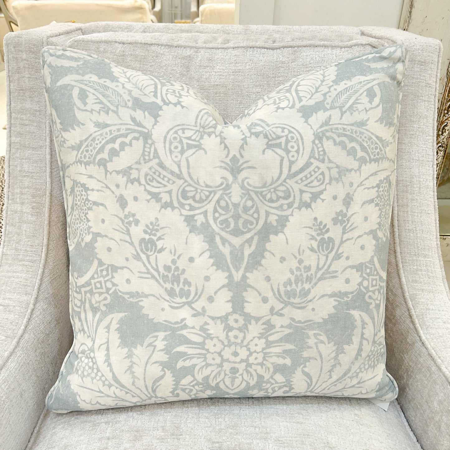 Spa Damask Linen Pillow