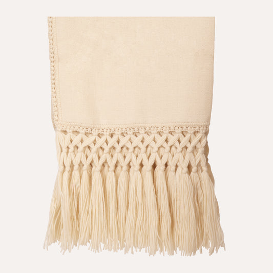 Alpaca Woven Ivory Throw