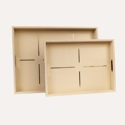 Snow Rectangular Faux Shagreen Tray