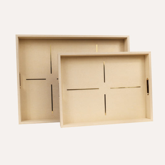 Snow Rectangular Faux Shagreen Tray