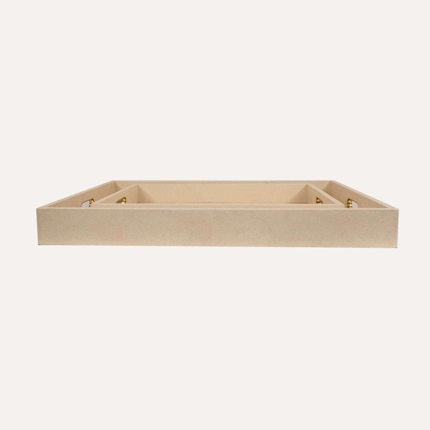 Snow Rectangular Faux Shagreen Tray