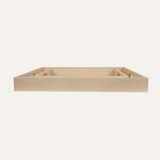 Snow Rectangular Faux Shagreen Tray