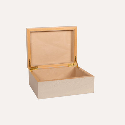 Snow Shagreen Rectangular Box
