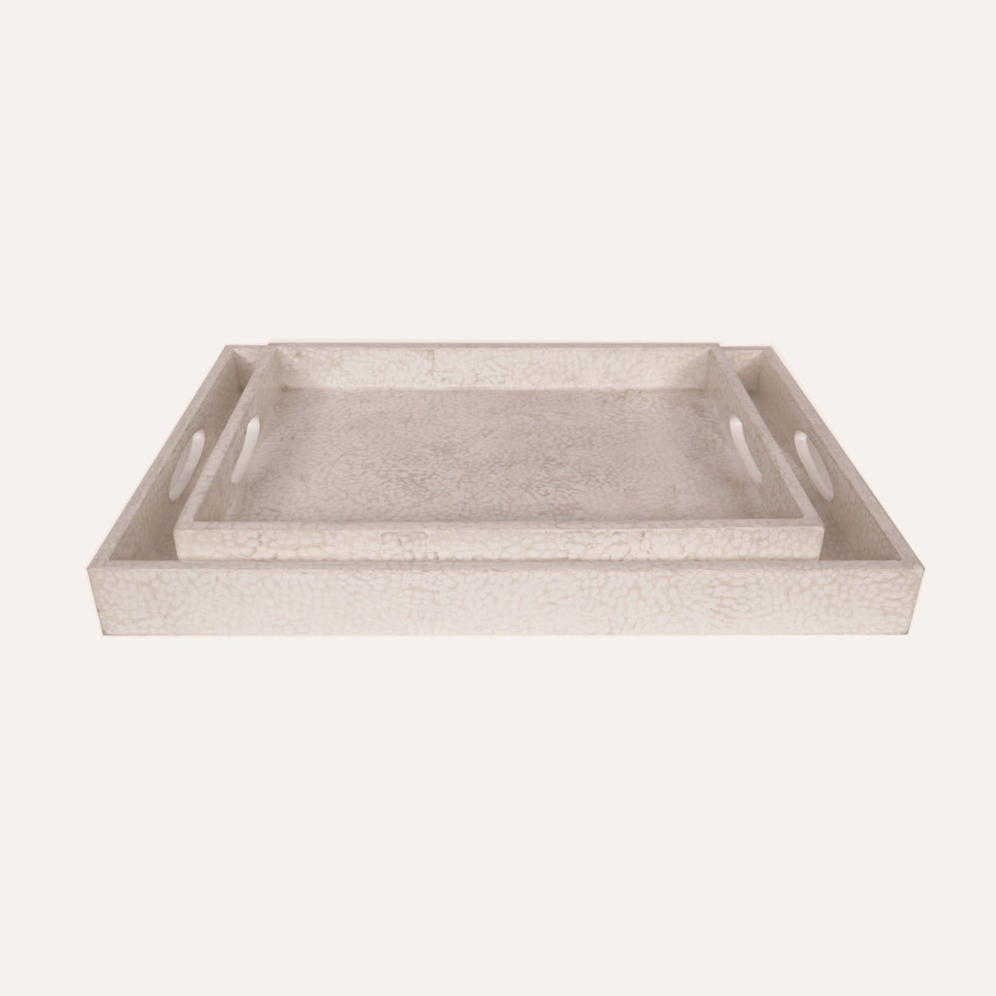 White Eggshell Lacquered Tray