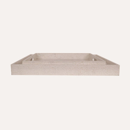 White Eggshell Lacquered Tray