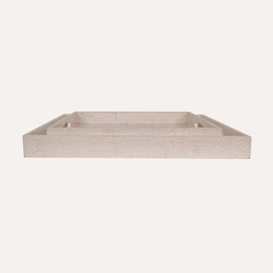 White Eggshell Lacquered Tray