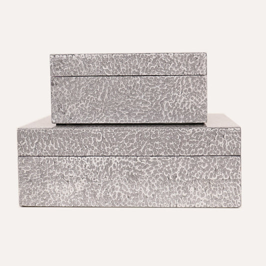 Grey/White Eggshell Lacquered Box