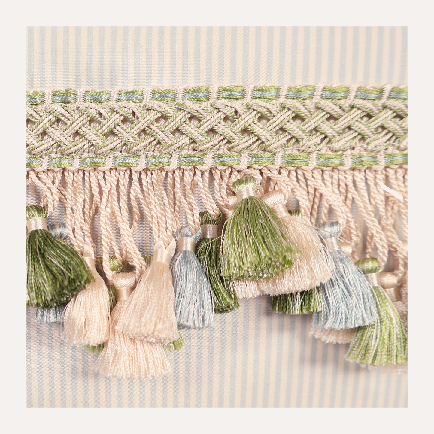 Stripe Silk Tassel Trim Lumbar