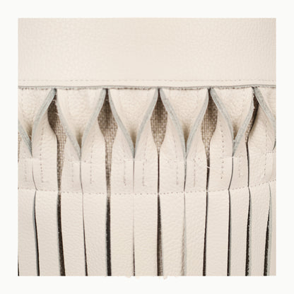 Leather Fringe Ottoman