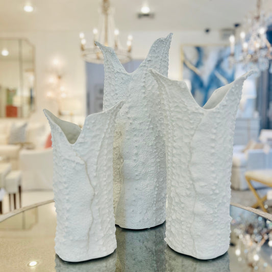 Matte White Croc Vase - Large