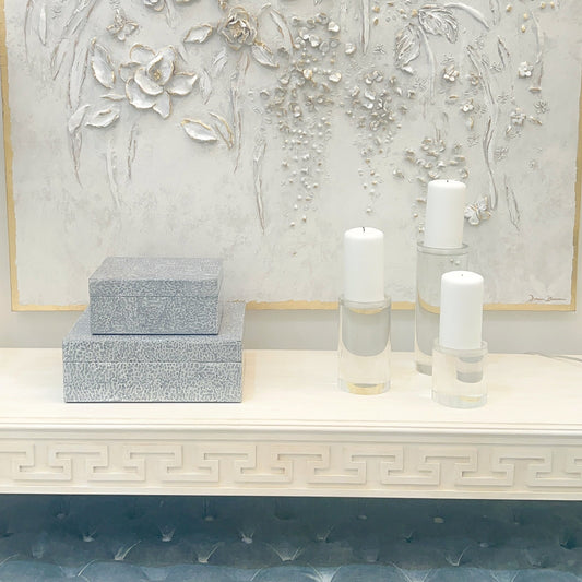 Grey/White Eggshell Lacquered Box