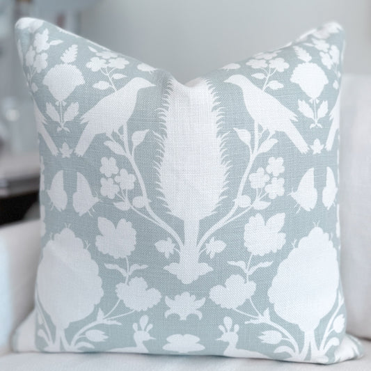 Spa Bird Linen Pillow