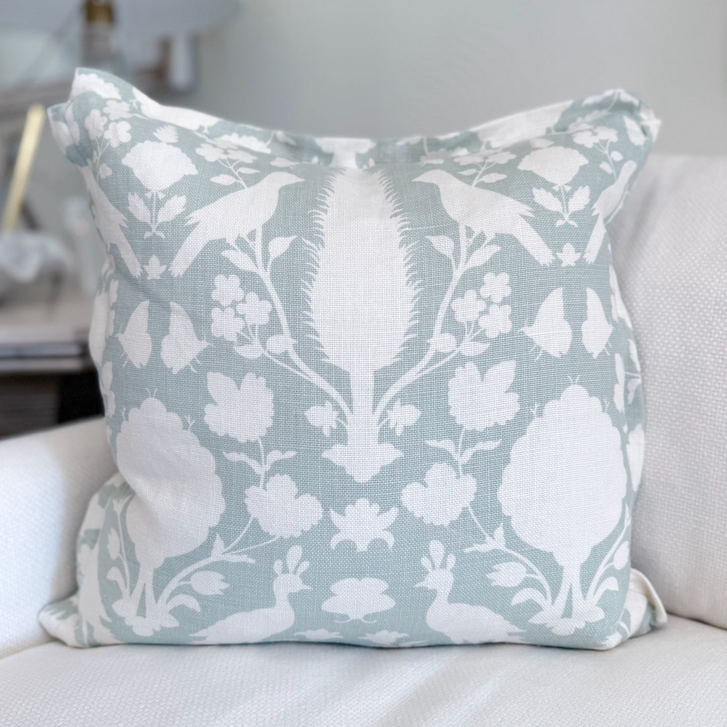 22x22 Spa Linen Bird Pattern