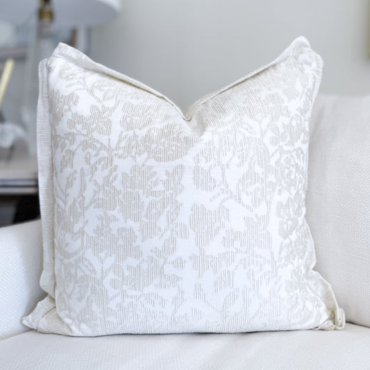 French Gold Embroidered Linen Pillow