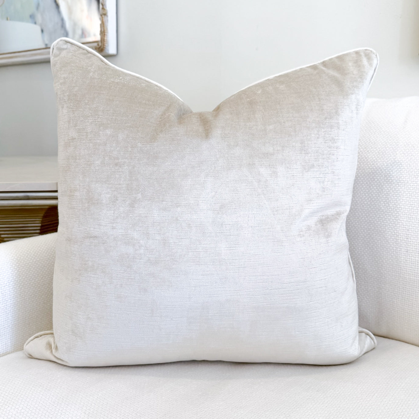22x22 Oyster Velvet Pillow