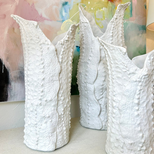 Matte White Croc Vase - Large