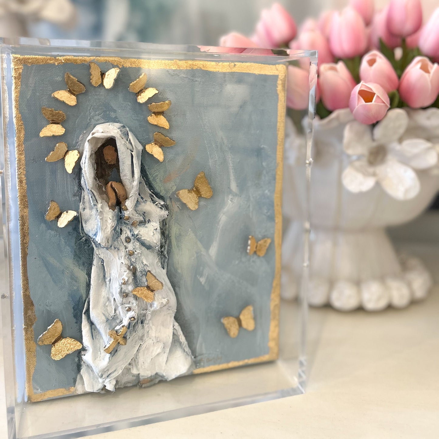 Blue Mary with Butterfly Halo