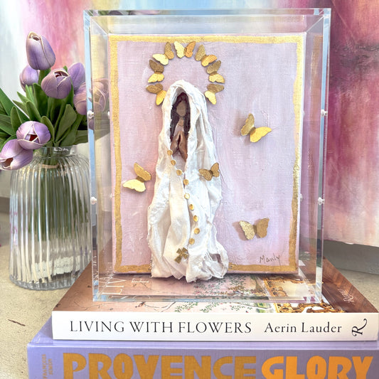 Pink Mary with Butterfly Halo