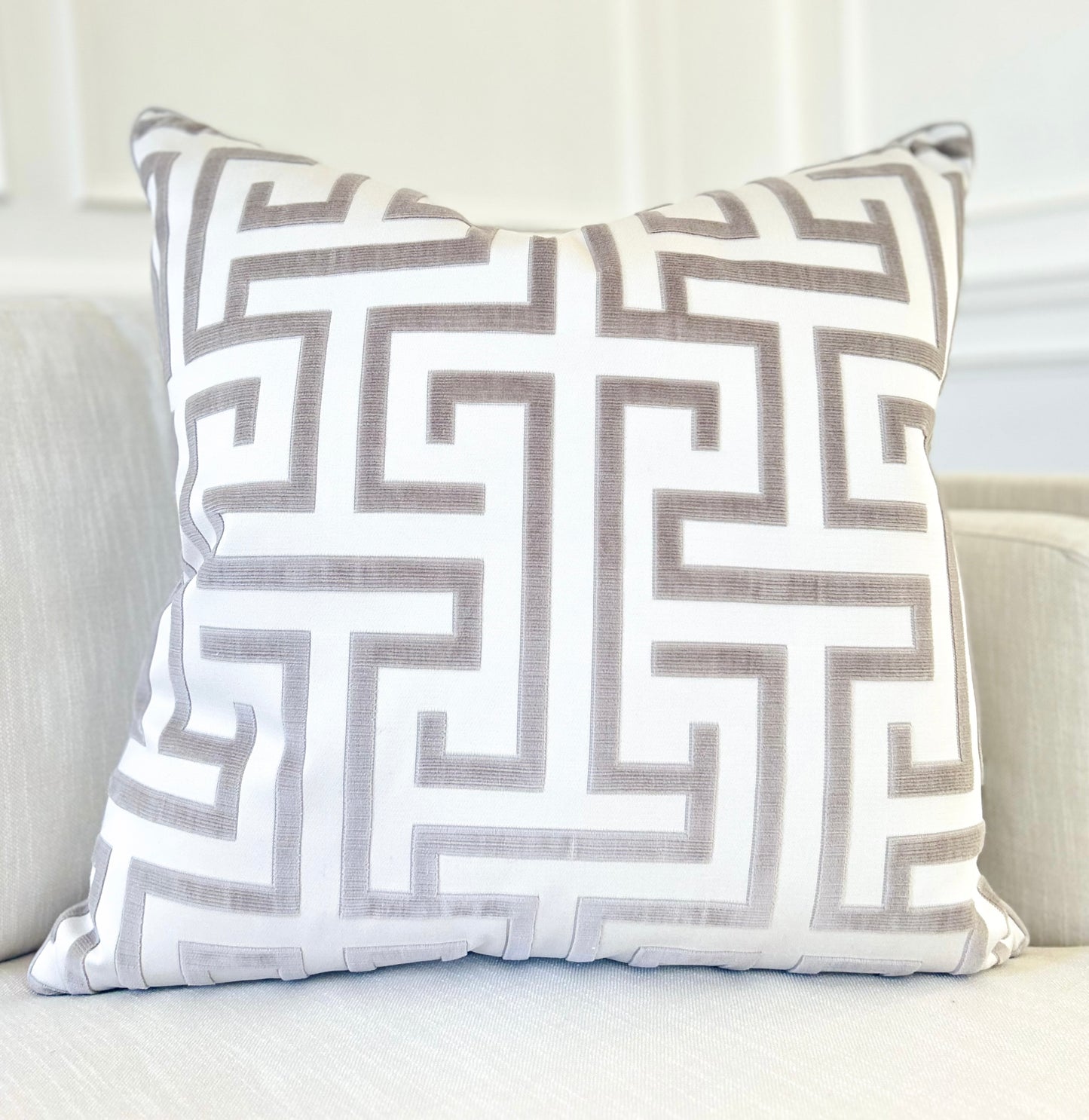 Greek Key Pillow (grey)
