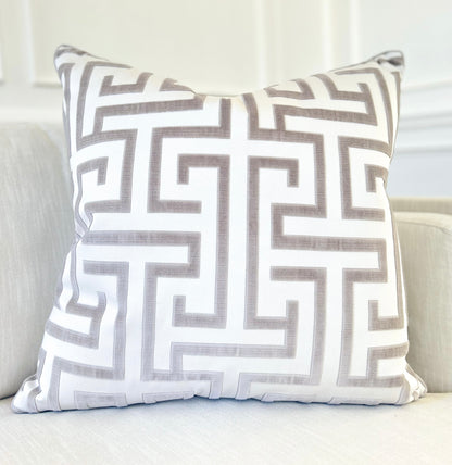 Greek Key Pillow (grey)